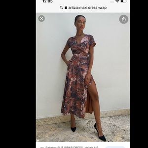 Aritzia BABATON XS Maxi Floral Wrap Dress